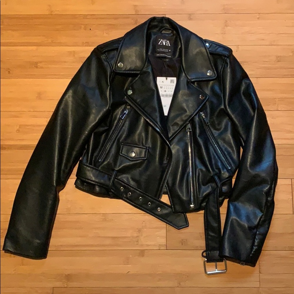 NWT ZARA Faux Leather Jacket